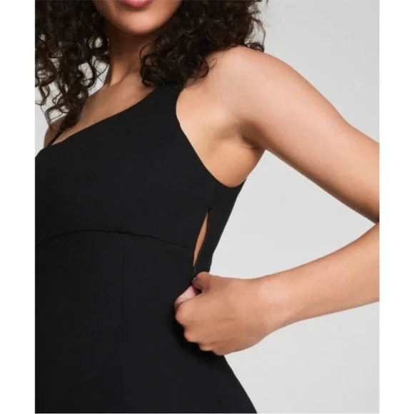 Spanx Ponte Shaping Midi Tank Dress Classic Black Sleeveless Shapewear Cocktail - Picture 3 of 11